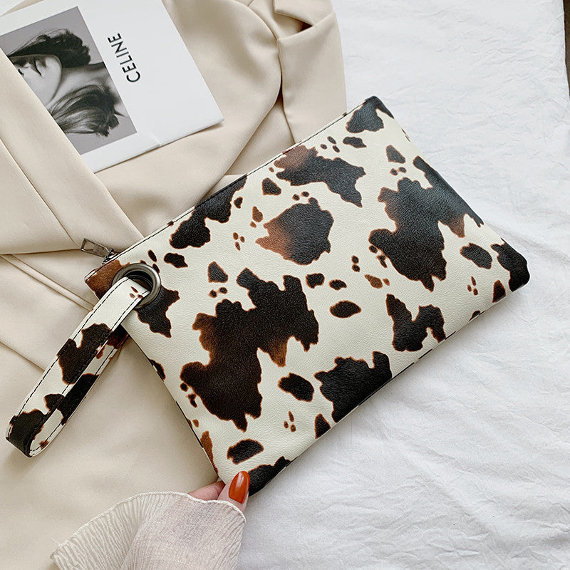 Bolso de hombro de la cadena de patrón de vaca de PU al por mayor